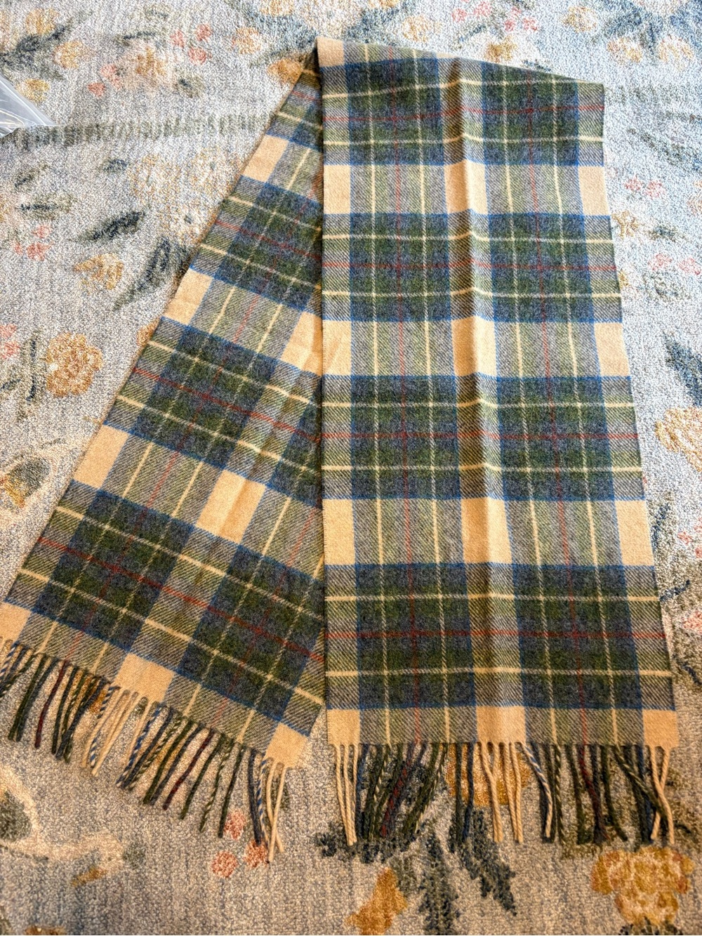 John Hanly Ireland Wool Lambswool Scarf Tartan Plaid